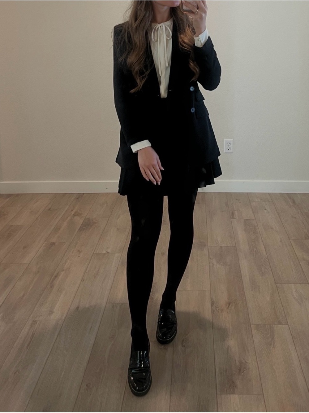 Express Cream Tie-Neck Blouse